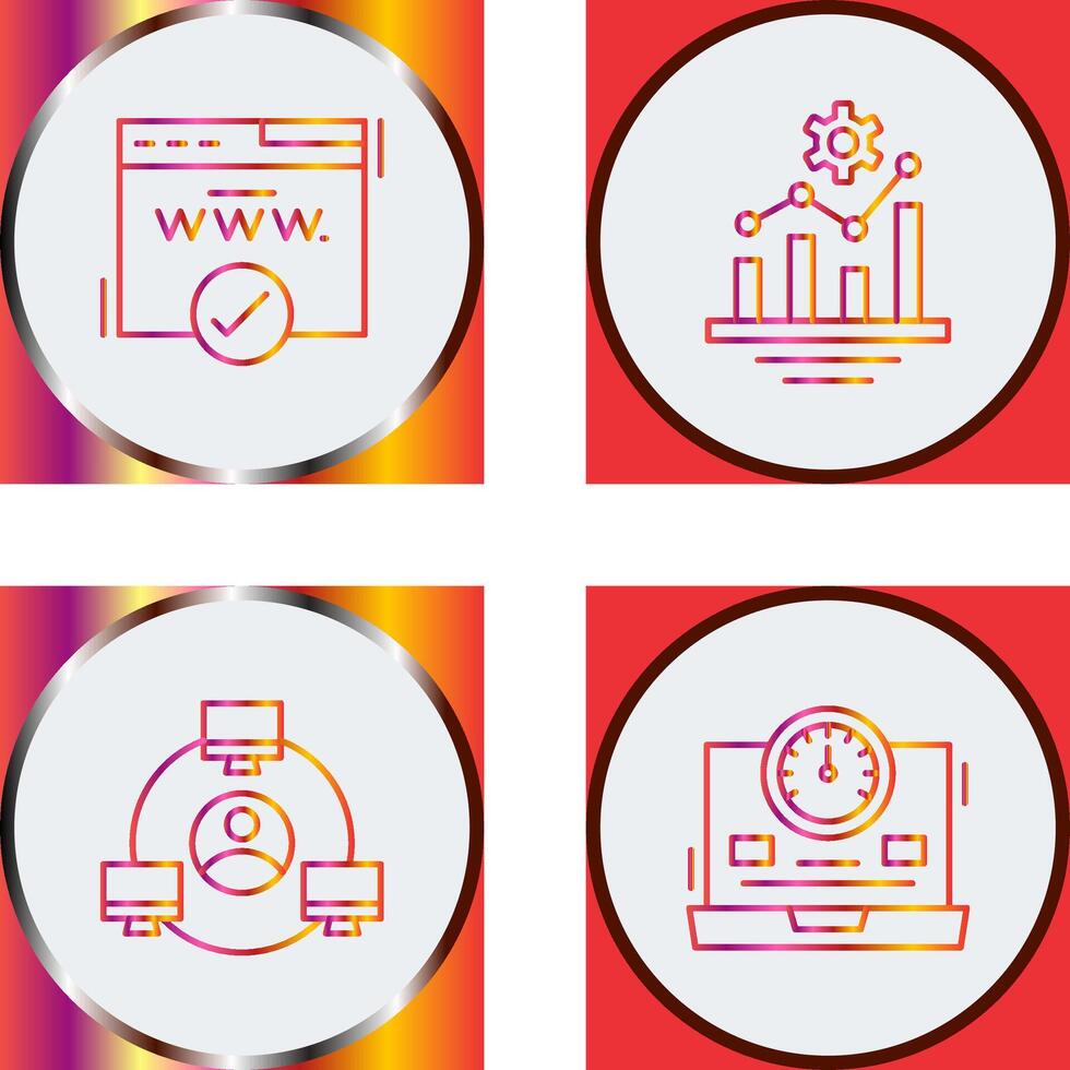 Domain and Bar Icon vector