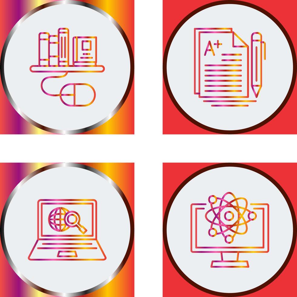Digital Library and Essay Icon vector