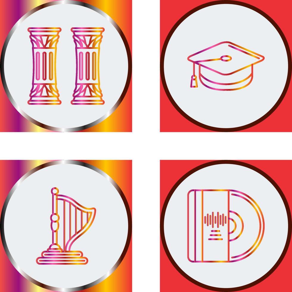 Column and Mortarboard Icon vector