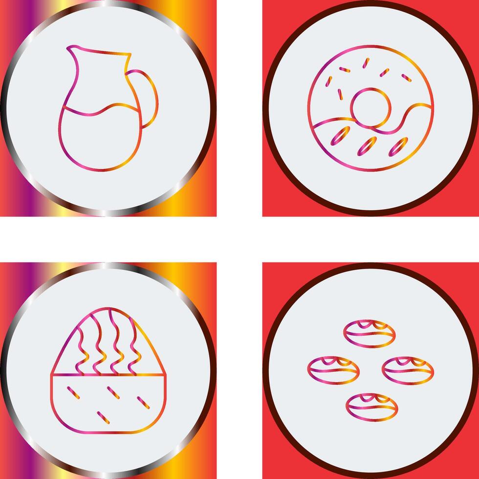 milk jug and cream doughnut Icon vector