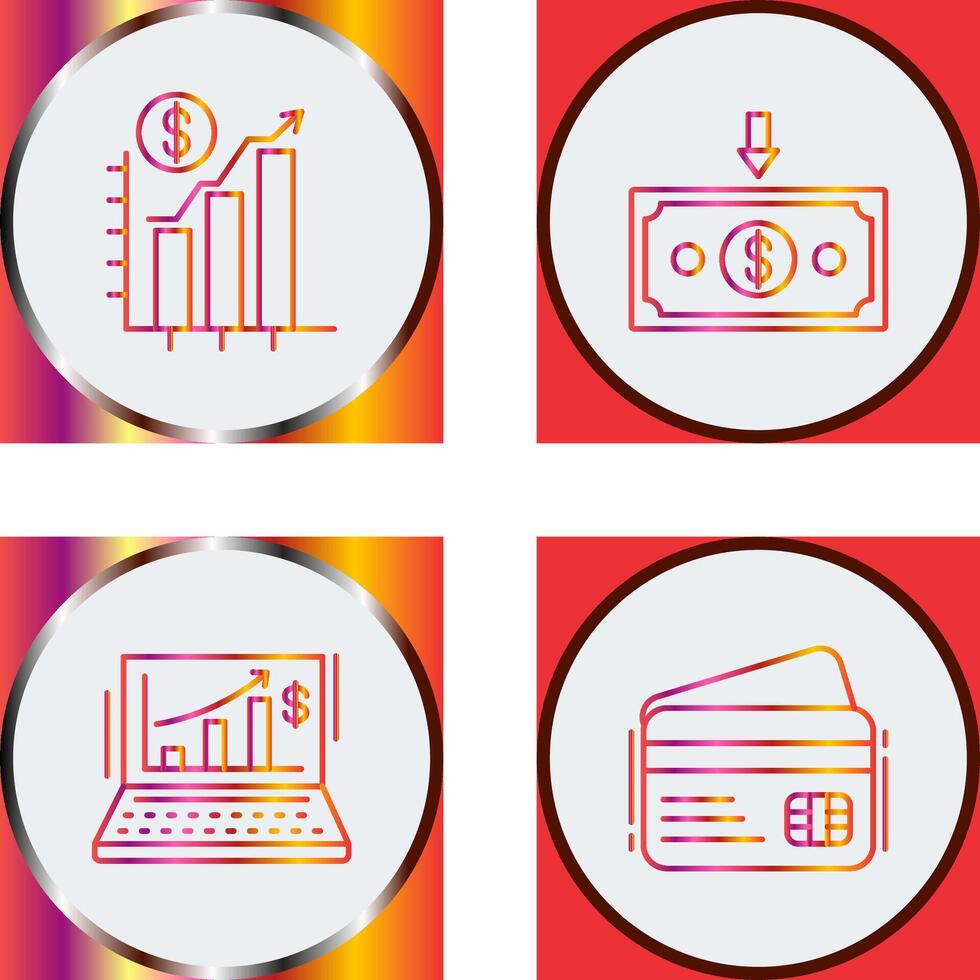 Chart Up and Money Down Icon vector