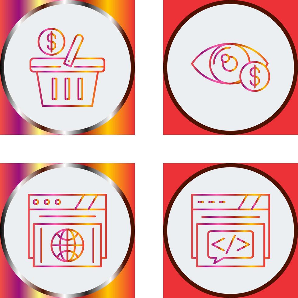 Shopping Basket and Eye Icon vector