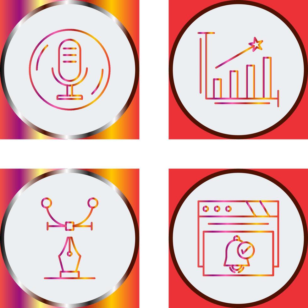 Microphone and Line Bars Icon vector