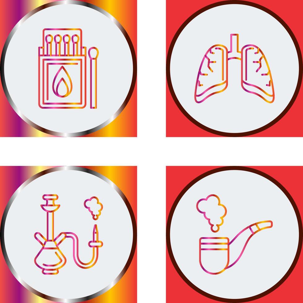 Match Box and Lungs Icon vector
