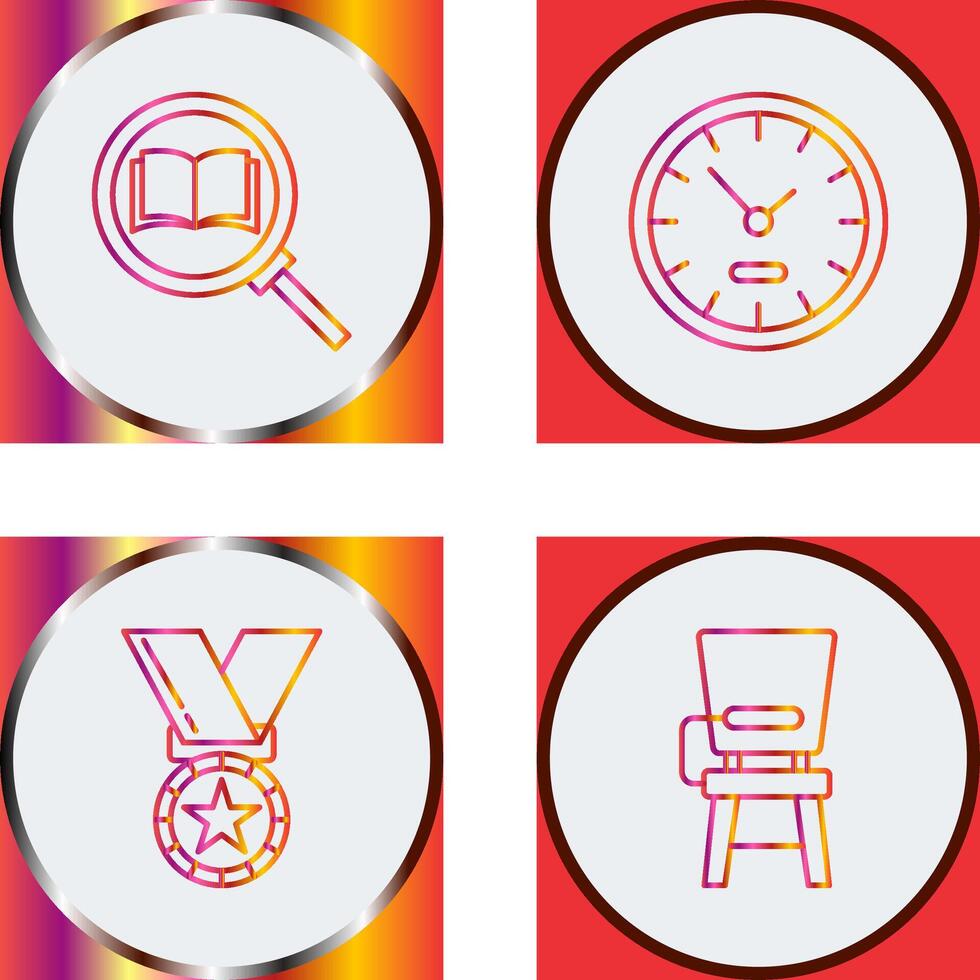 Search and ClockSnack and Money Icon vector