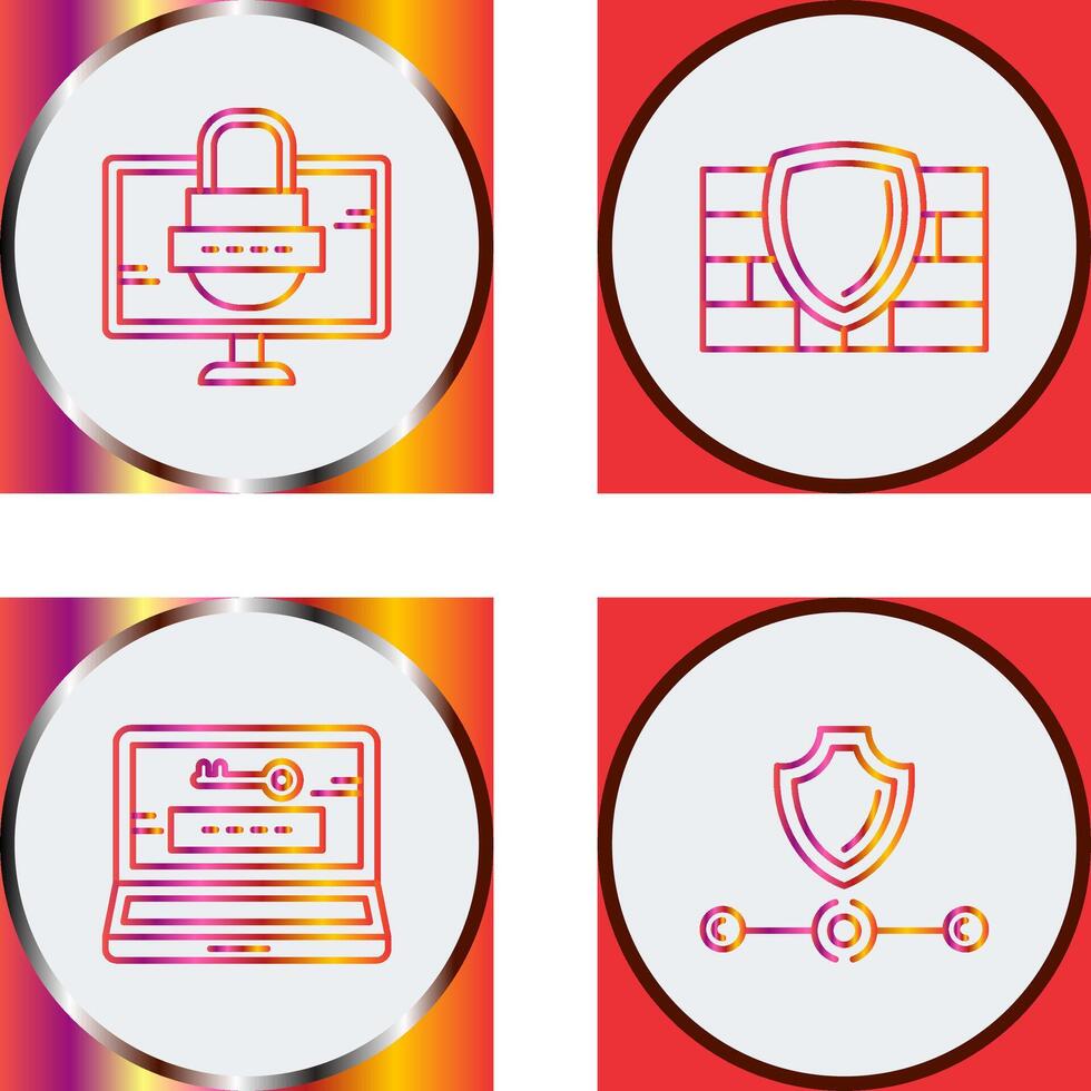 Password and Firewall Icon vector