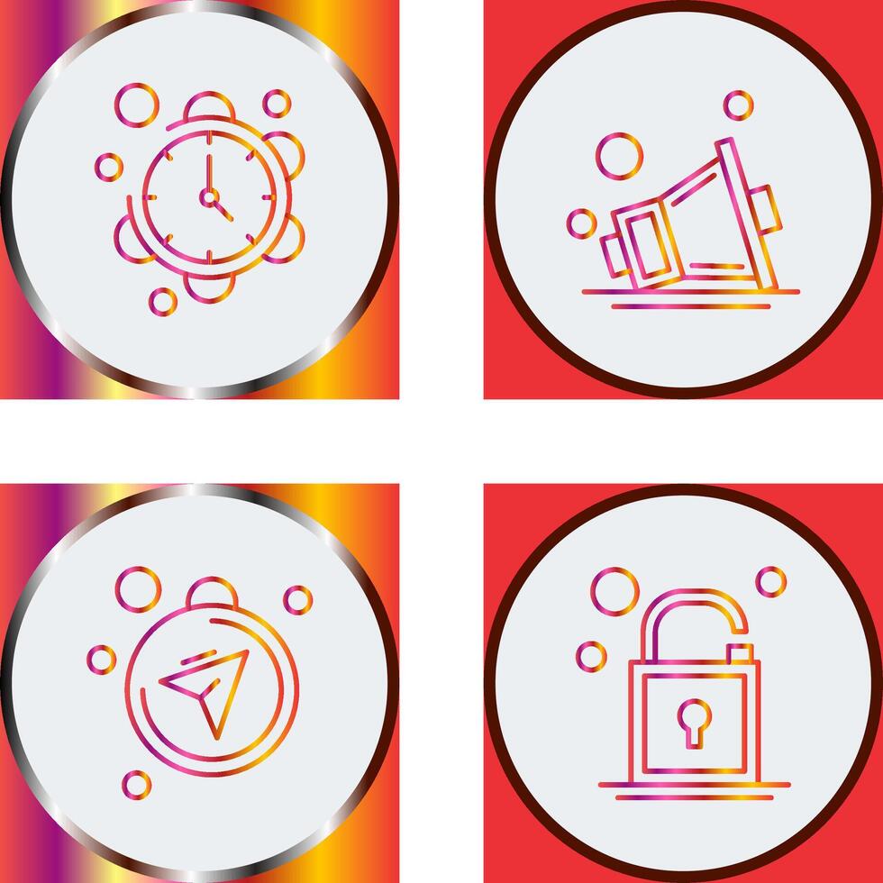 Clock and Speaker Icon vector