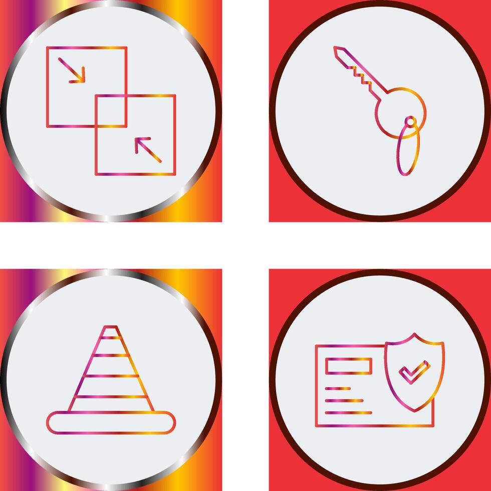 Combine and Key Icon vector
