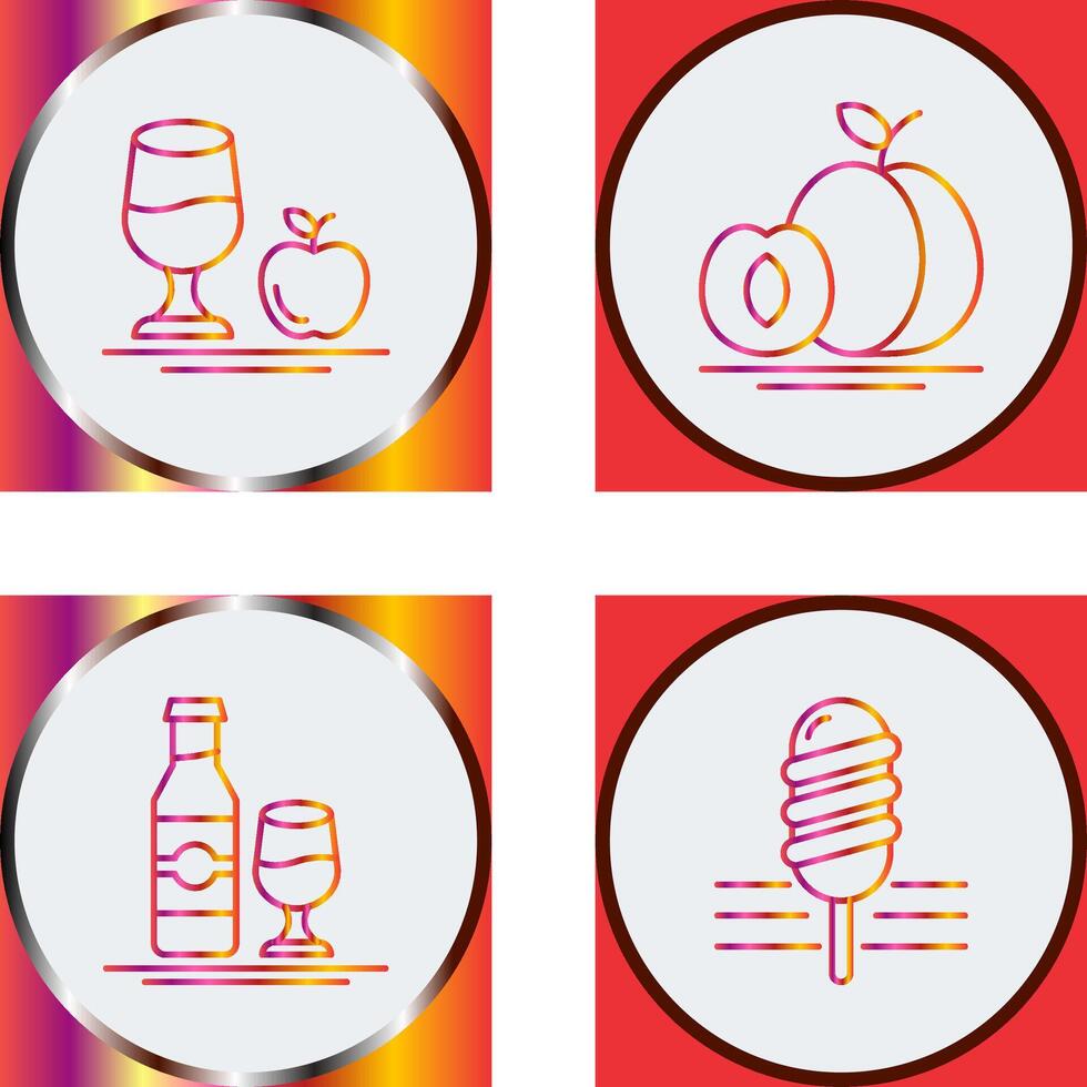 Healthy and Apricot Icon vector