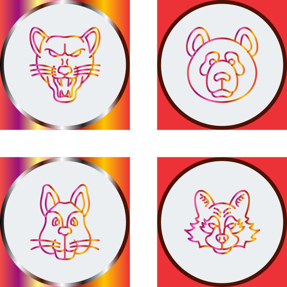 Wolf and Panda Icon vector