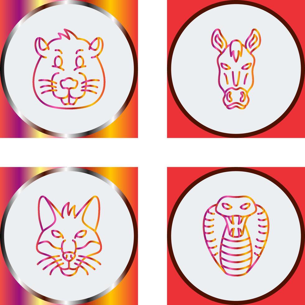Beaver and Horse Icon vector