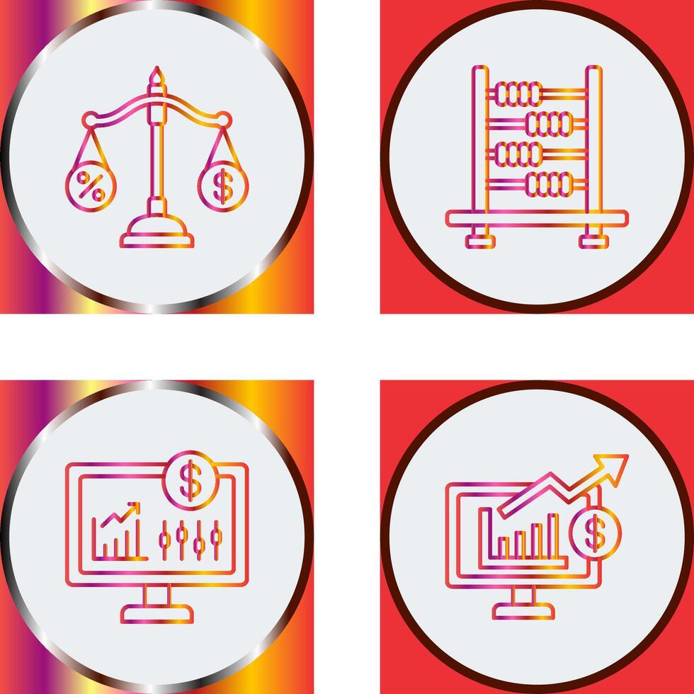 Scale and Abacus Icon vector