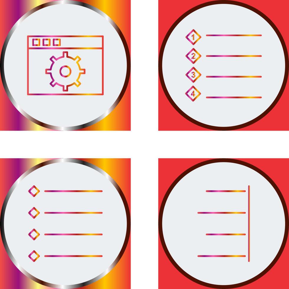 settings and numbered lists Icon vector