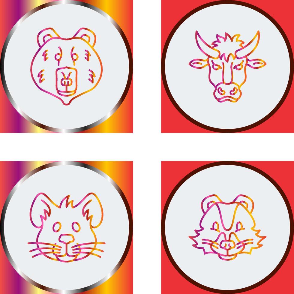 Polar Bear and Bison Icon vector