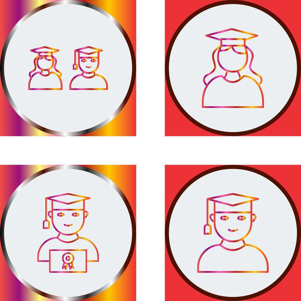 Graduates and Female Graduate Icon vector