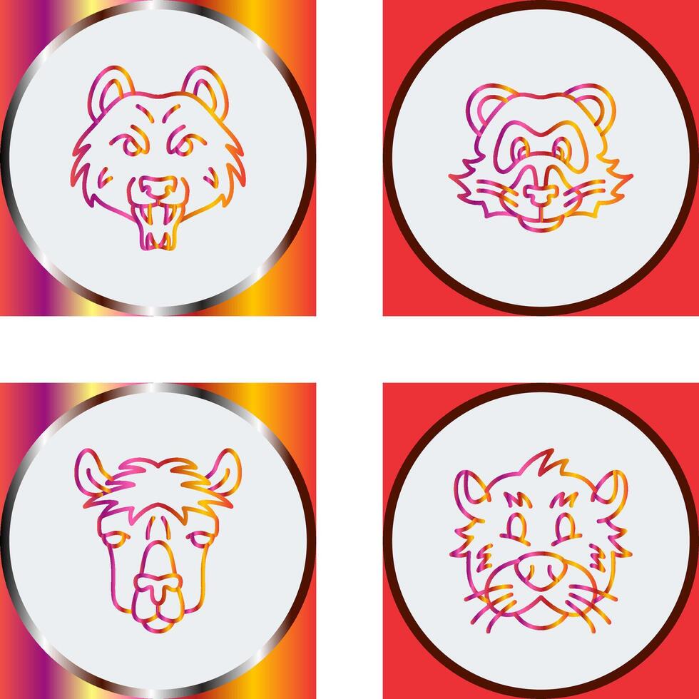 Bear and Ferret Icon vector