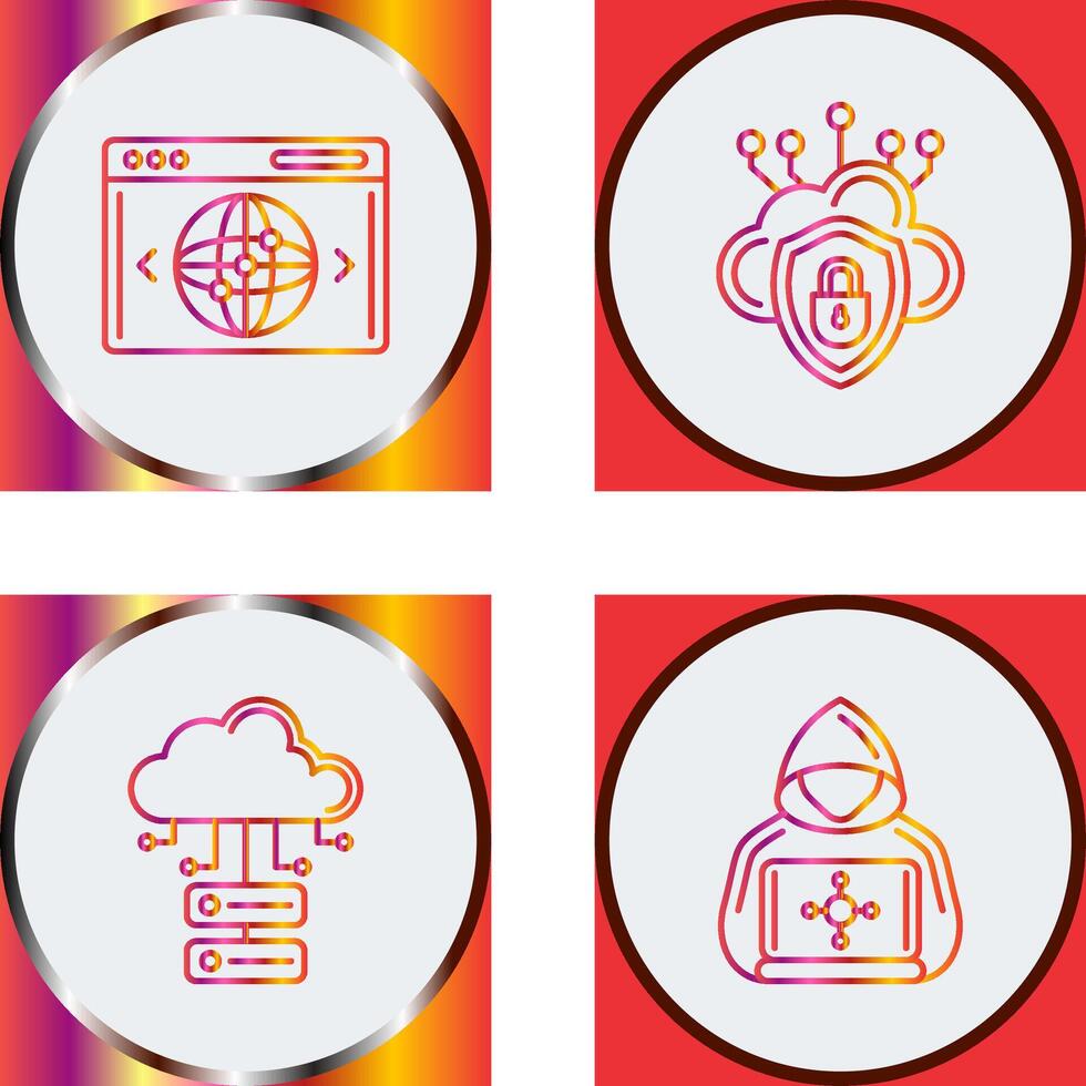 Cloud Security and Website Icon vector
