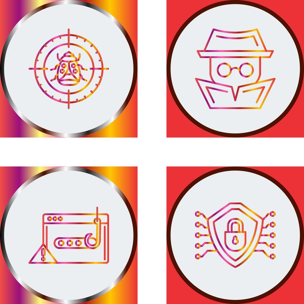 Bug Target and Hacker Icon vector