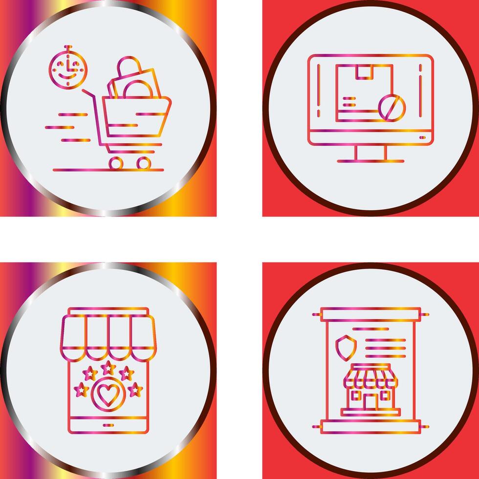 Happy Hour and Out of Stock Icon vector