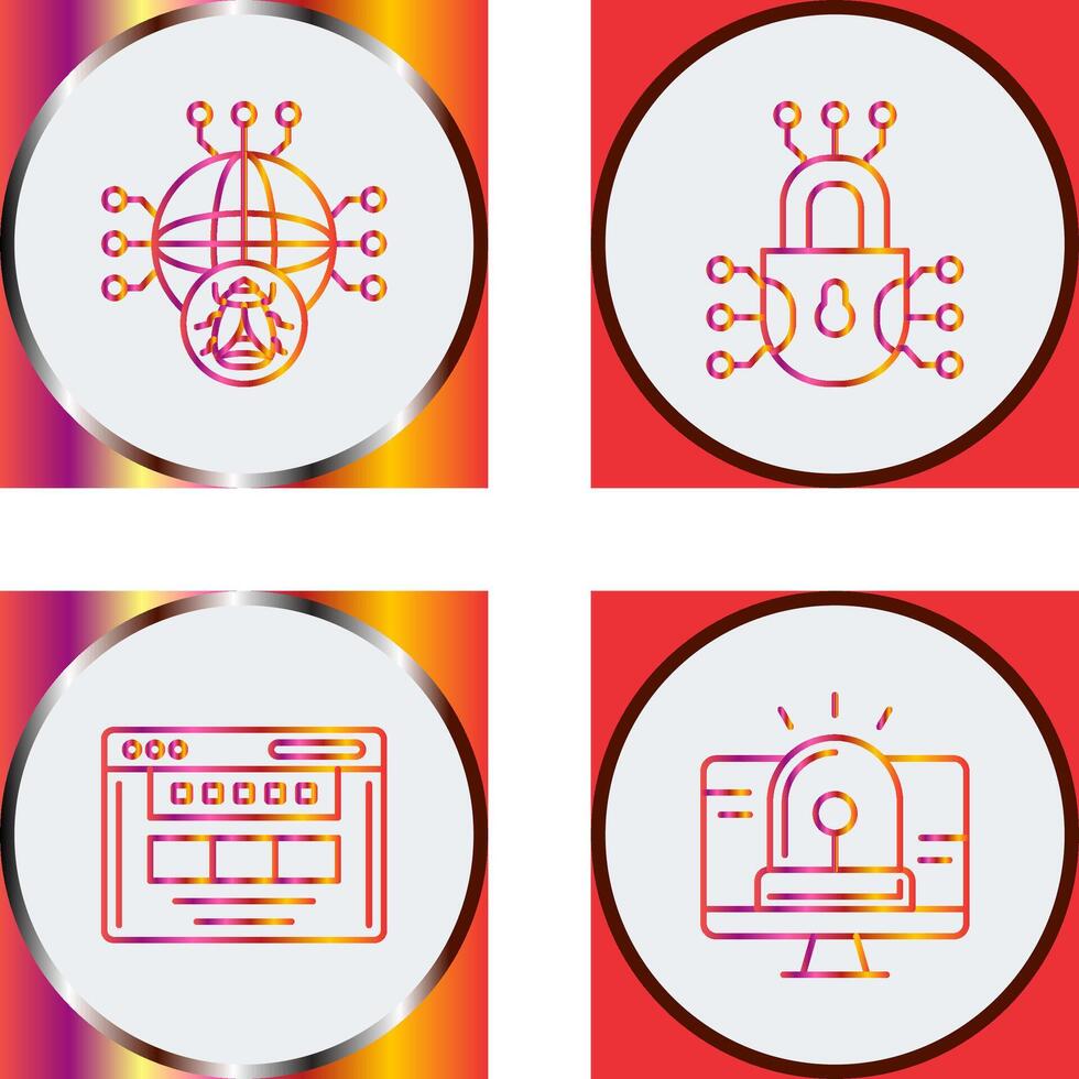 Global Malware and Cyber defence Icon vector