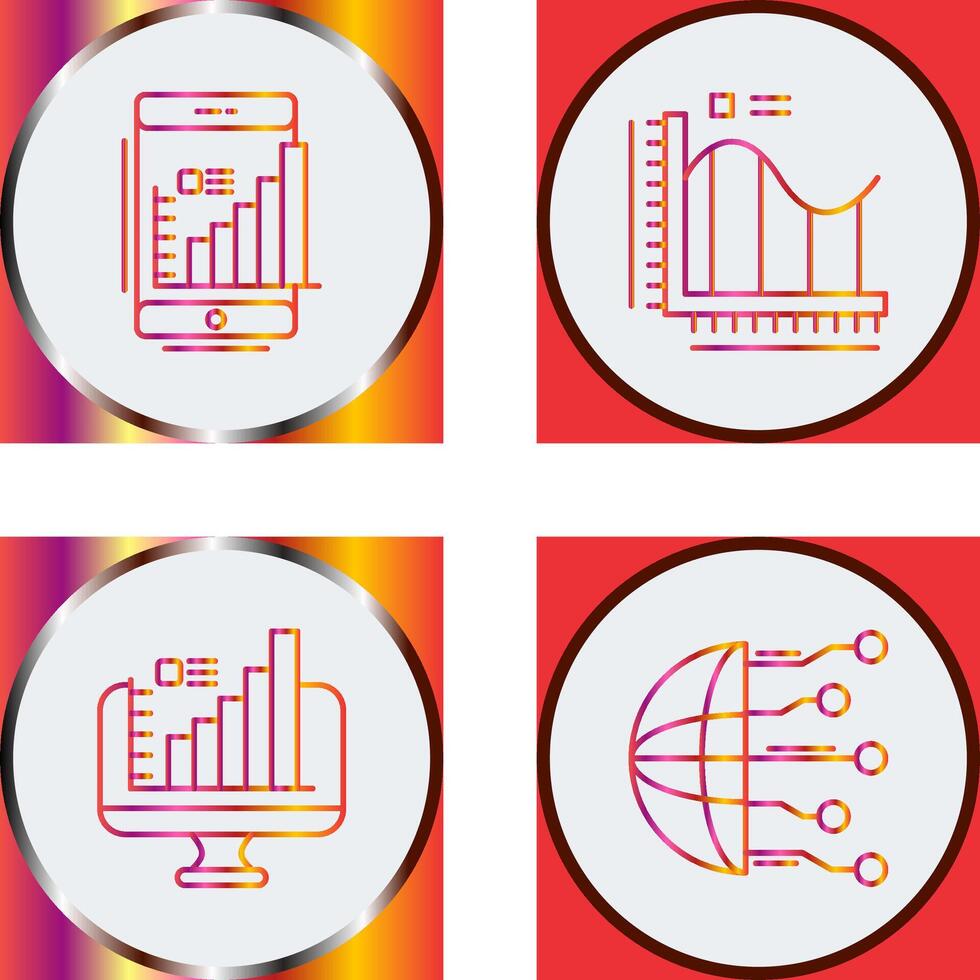 Mobile and Bar Chart Icon vector