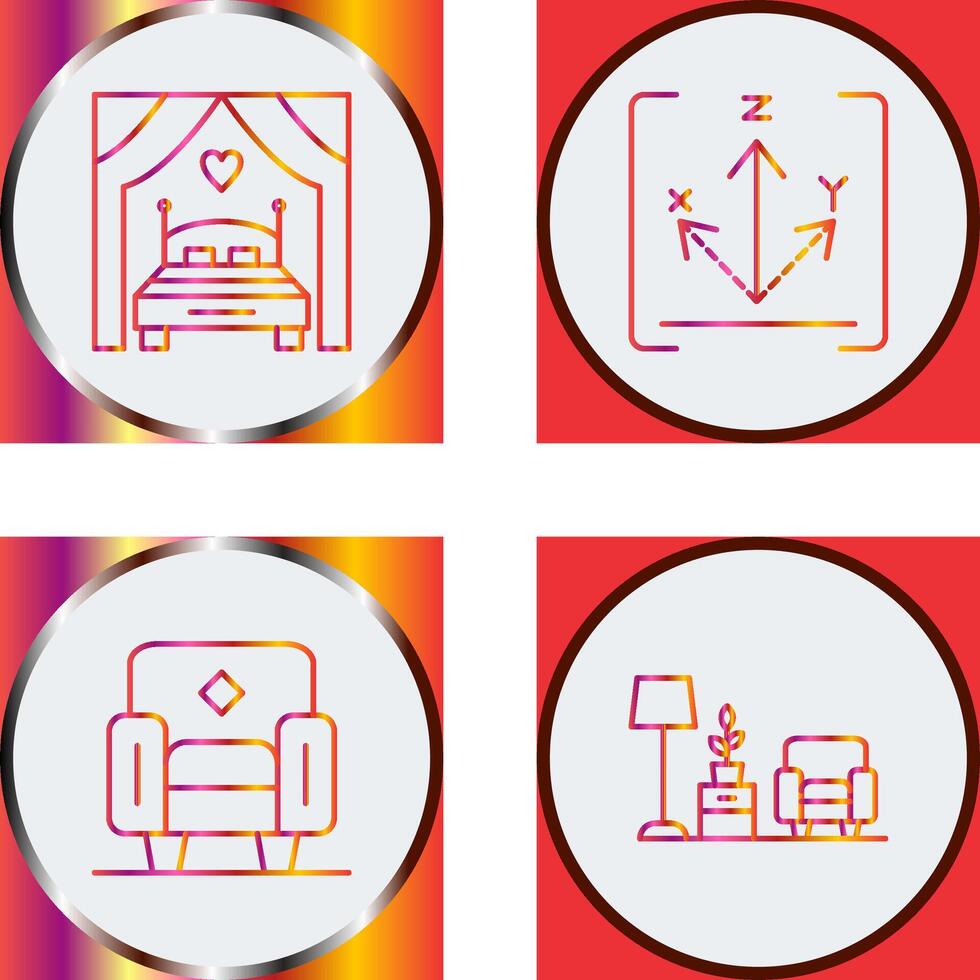 Bed and Axis Icon vector