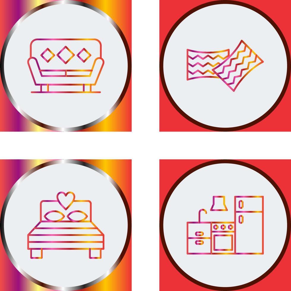 Sofa and Cushions Icon vector