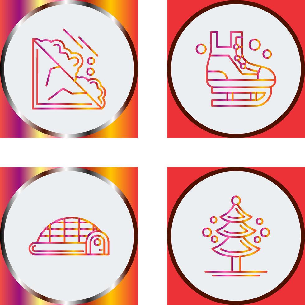 Avalanche and Ice Skating Icon vector