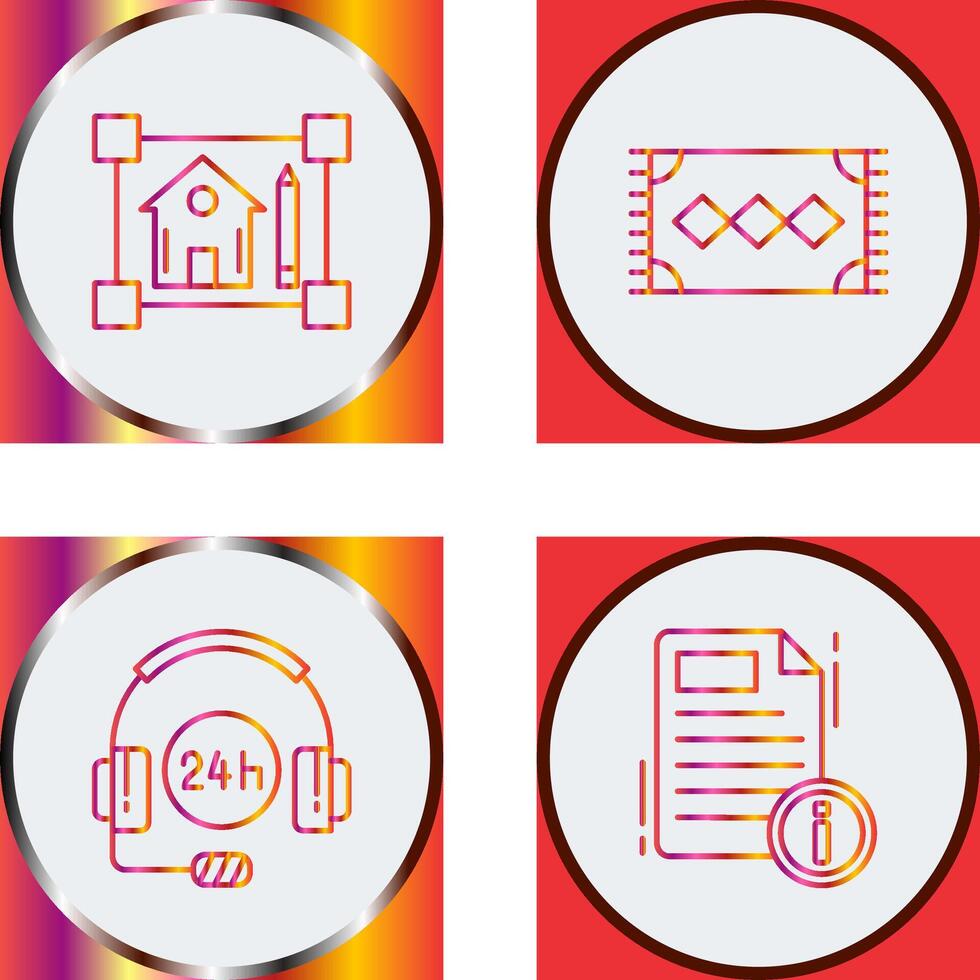 blueprint and rug Icon vector