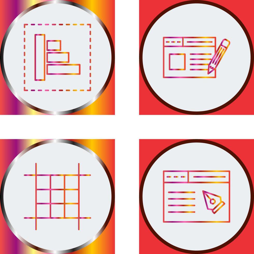 Object Alignment and Web Page Icon vector