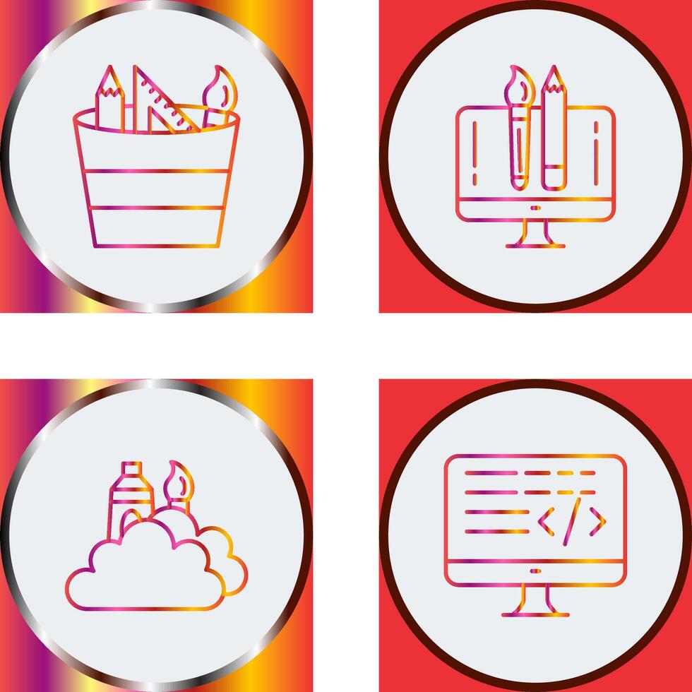 graphic tools and creative design Icon vector