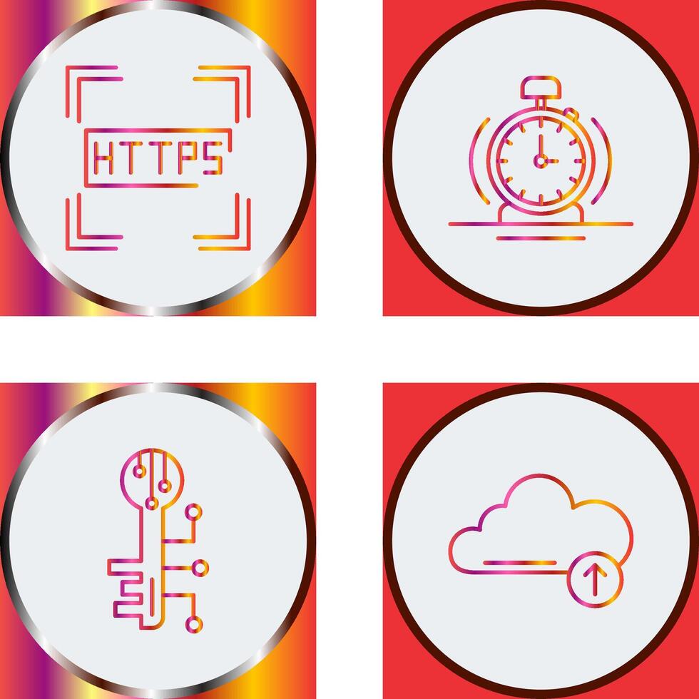 Https and Alarm Icon vector