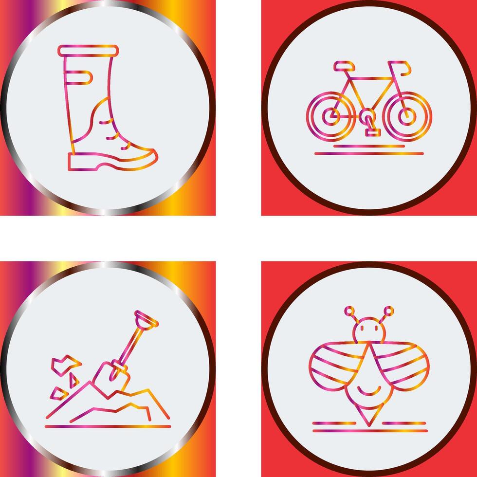 Rain Boots and Cycling Icon vector