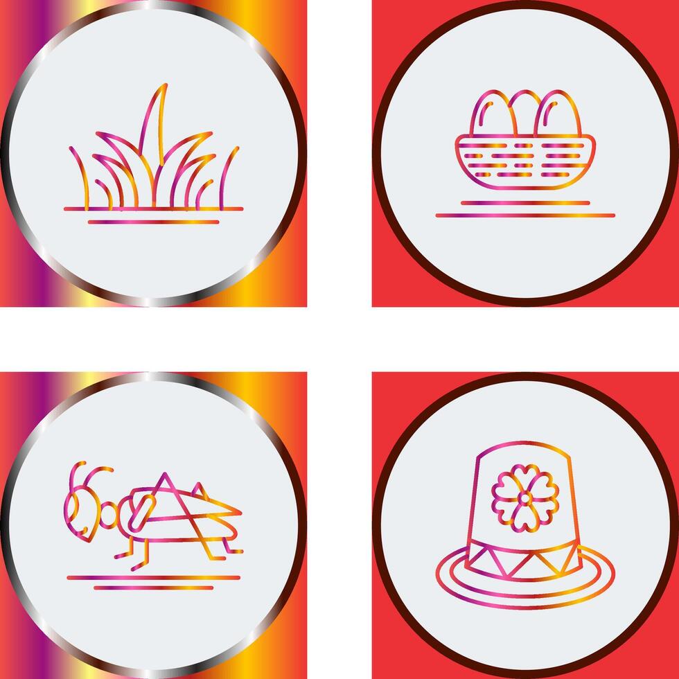 Grass and Eggs Icon vector