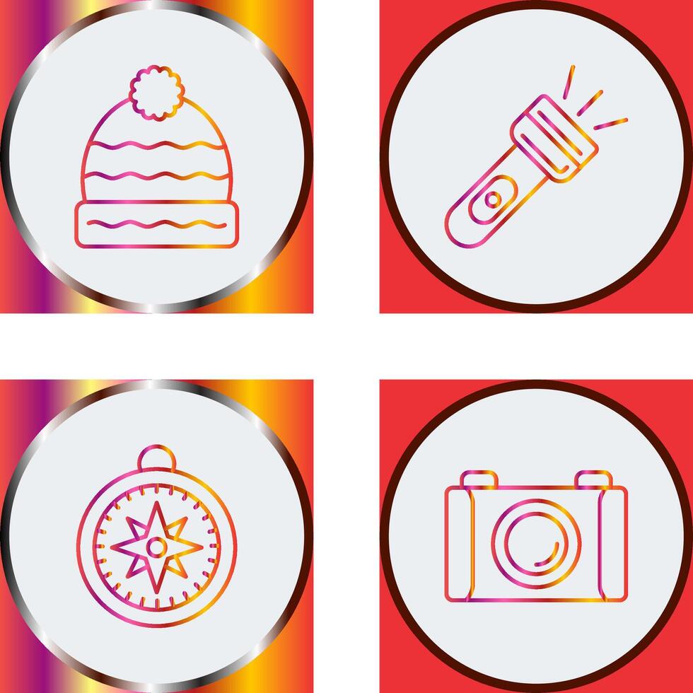Winter Hat and Flash Light Icon vector