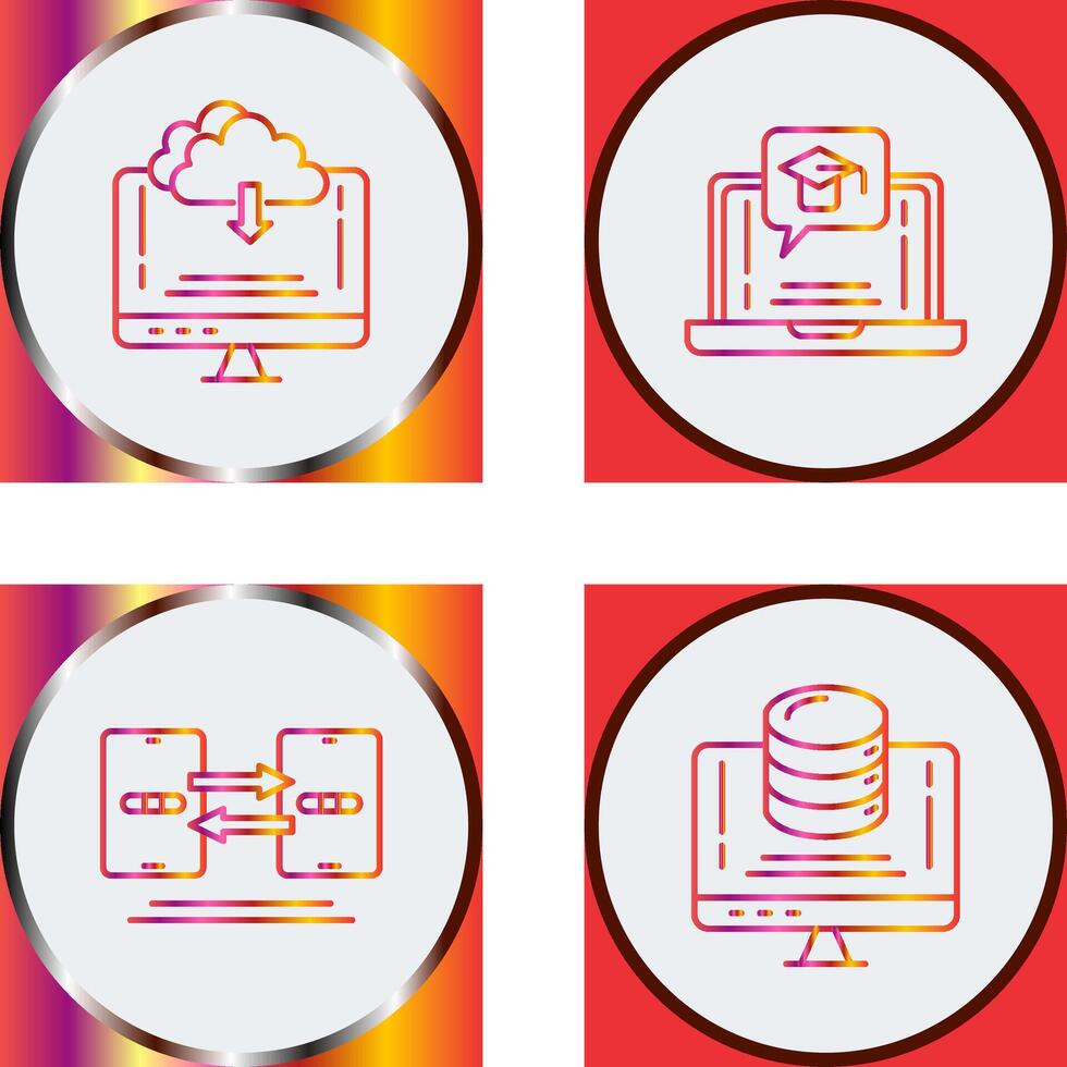 Download and E Learning Icon vector