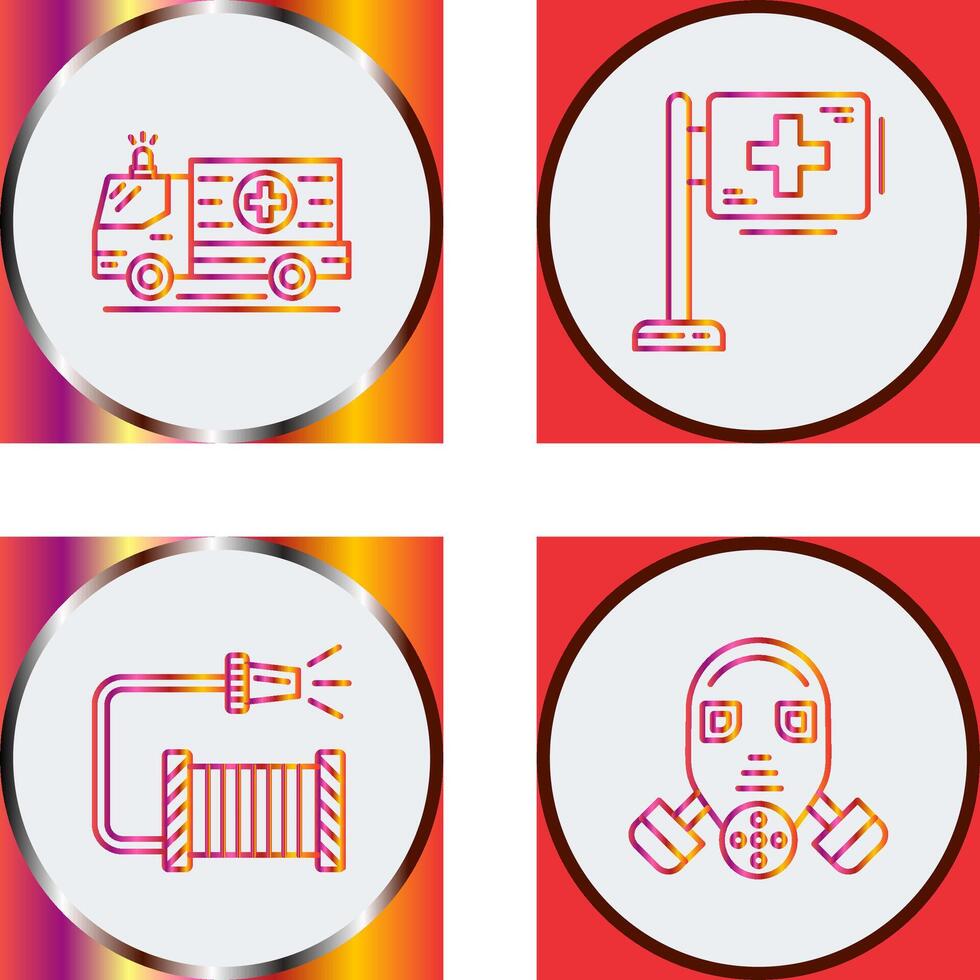 Ambulance and Hospital Sign Icon vector