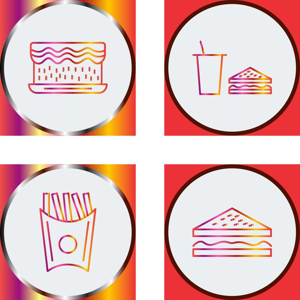 cream cake and lunch bistro Icon vector