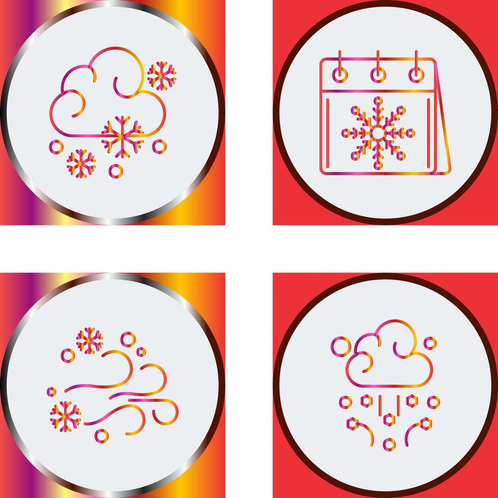 Snowy and Calender Icon vector