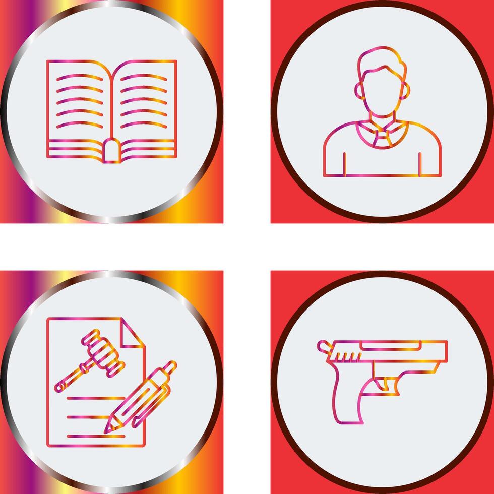 Book and Judge Icon vector