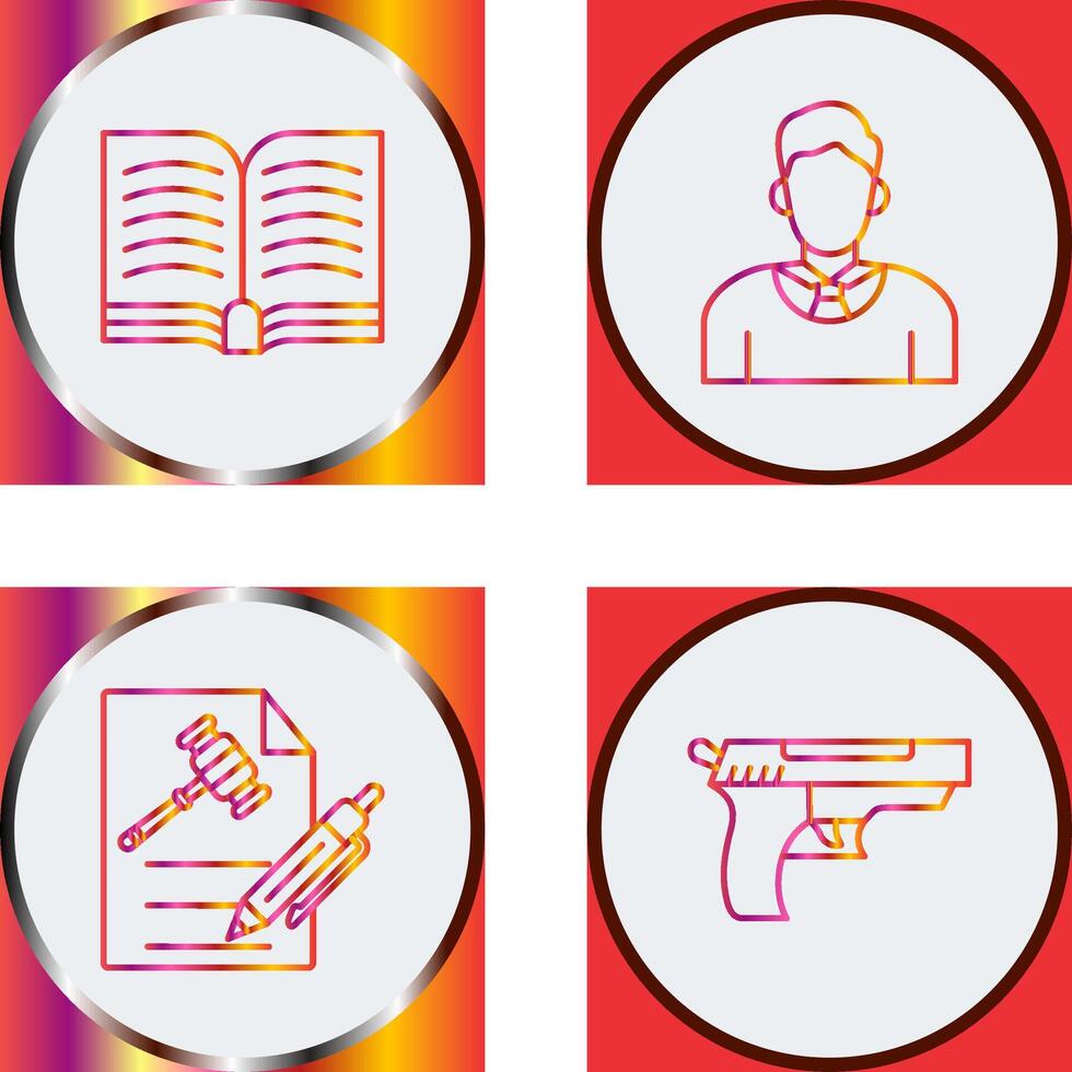 Book and Judge Icon vector