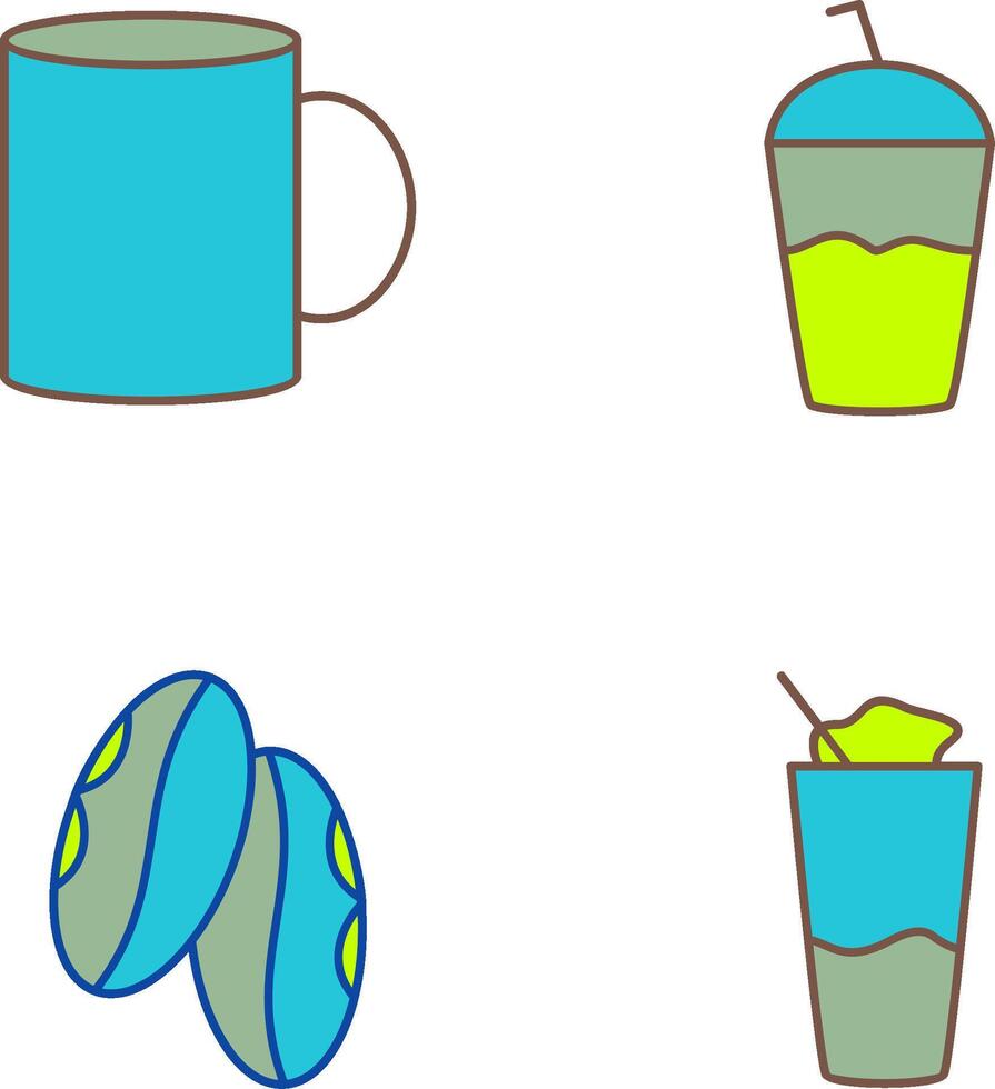 Coffee mug and Frappe Icon vector