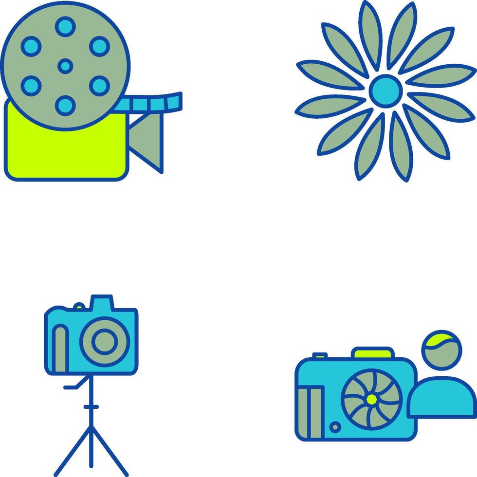 reel and flower Icon vector