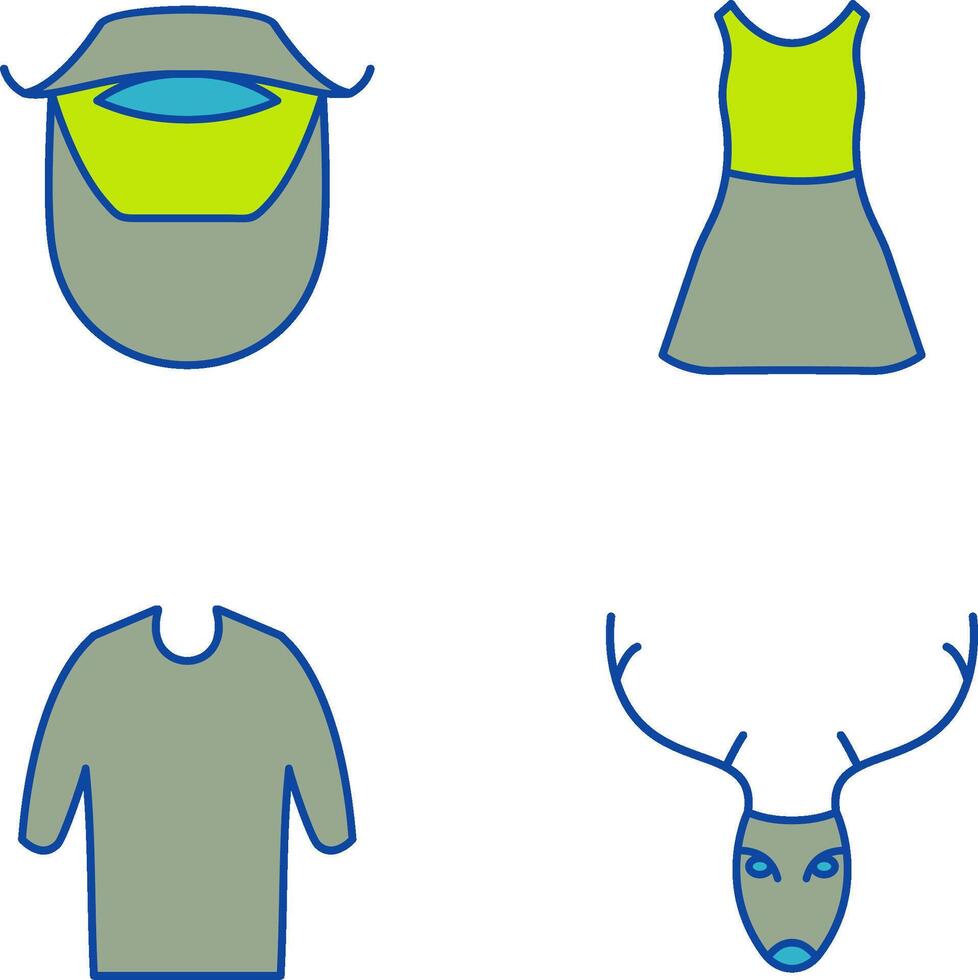 Beard and Moustache and Dress Icon vector