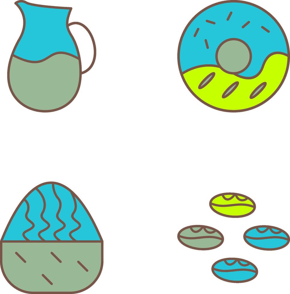 milk jug and cream doughnut Icon vector