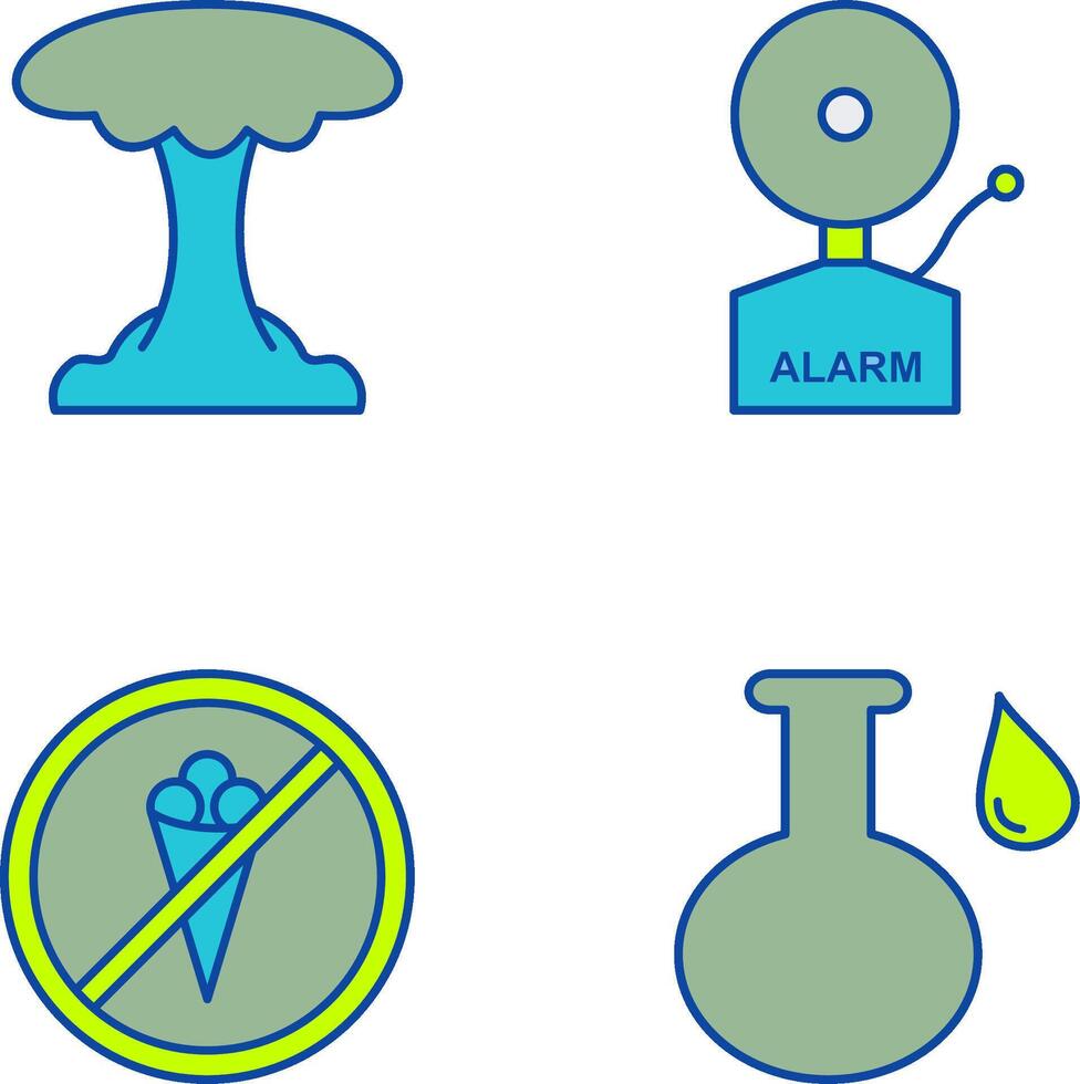 explosion and alarms Icon vector