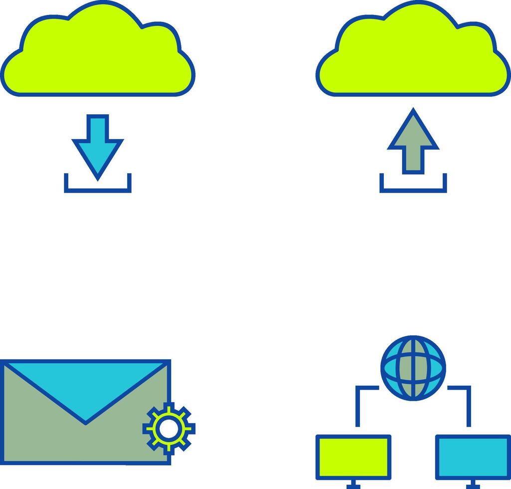 download from cloud upload to cloud Icon vector