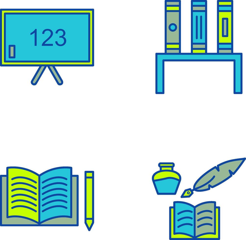 Classroom Board and Bookstand Icon vector