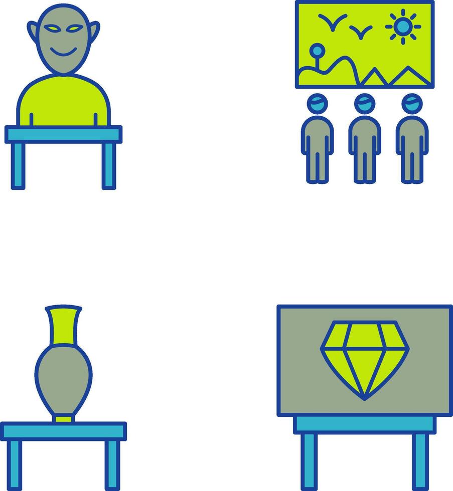Human Sculpture and Viewing Icon vector