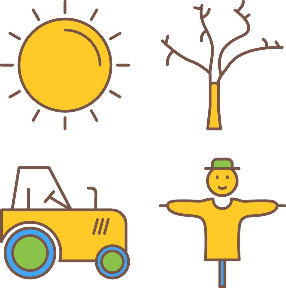 Sun and Tree Icon vector